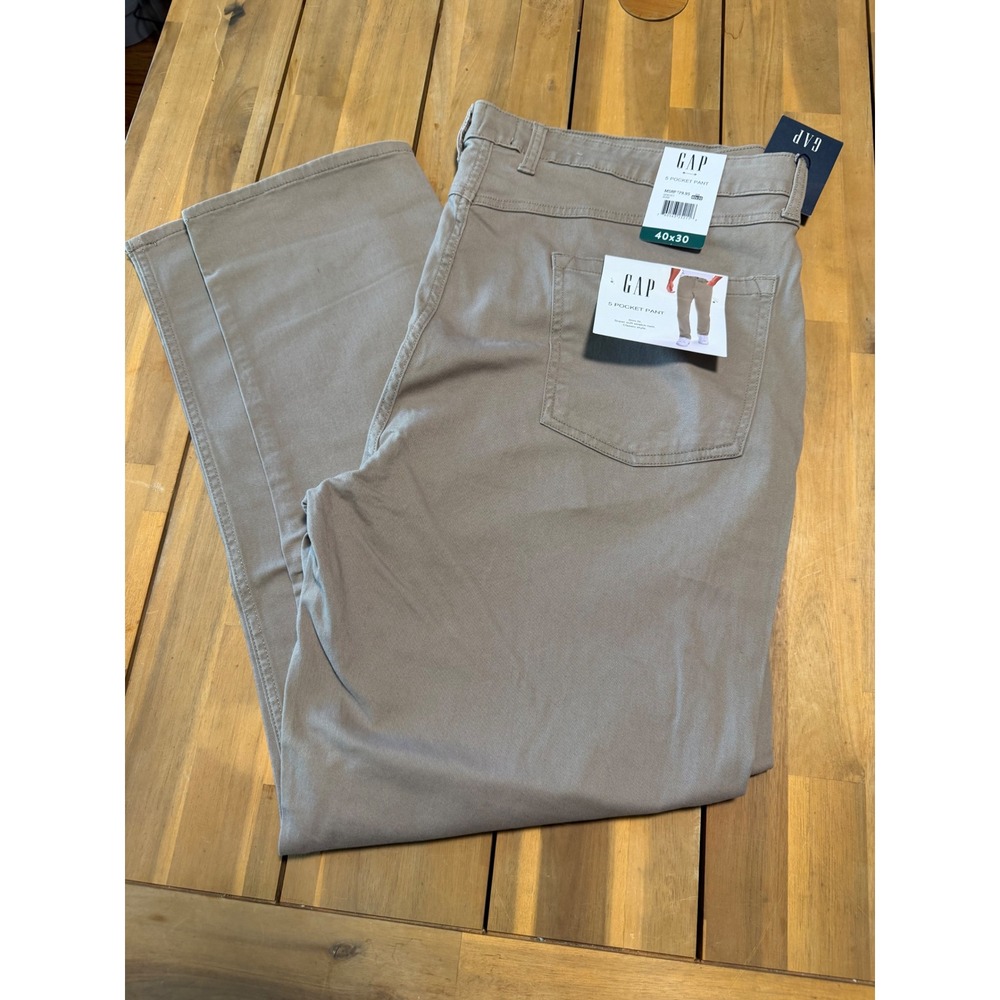 Gap Mens 5 Pocket Pant Khaki Slim Fit Super Soft Stretch Twill 40x30 GP007911